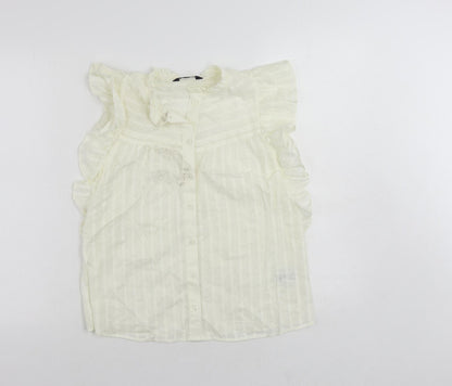 Womens UK Size 6 Marks and Spencer Ivory Basic Button-Up