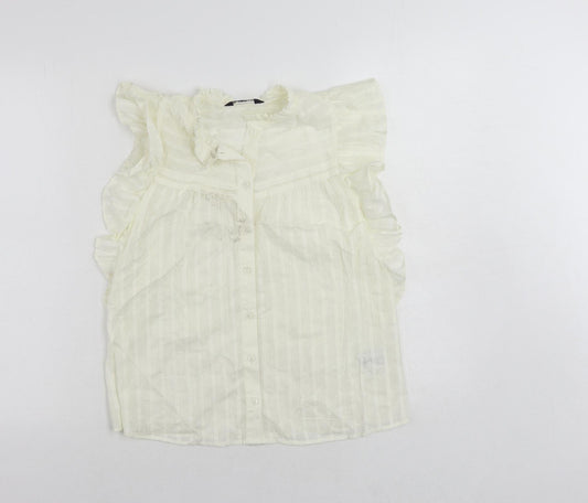 Womens UK Size 6 Marks and Spencer Ivory Basic Button-Up