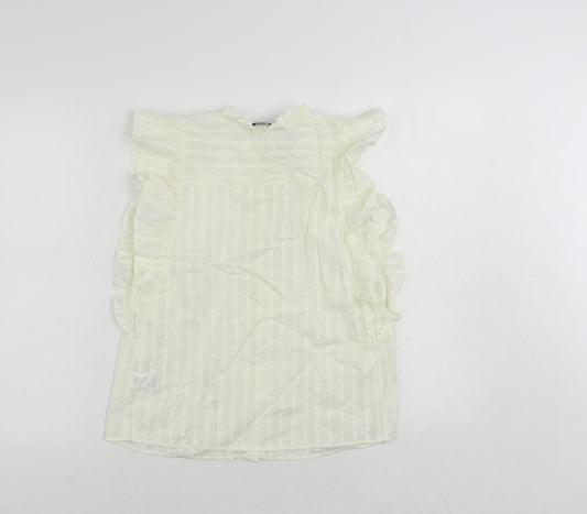 Womens UK Size 6 Marks and Spencer Ivory Basic Button-Up