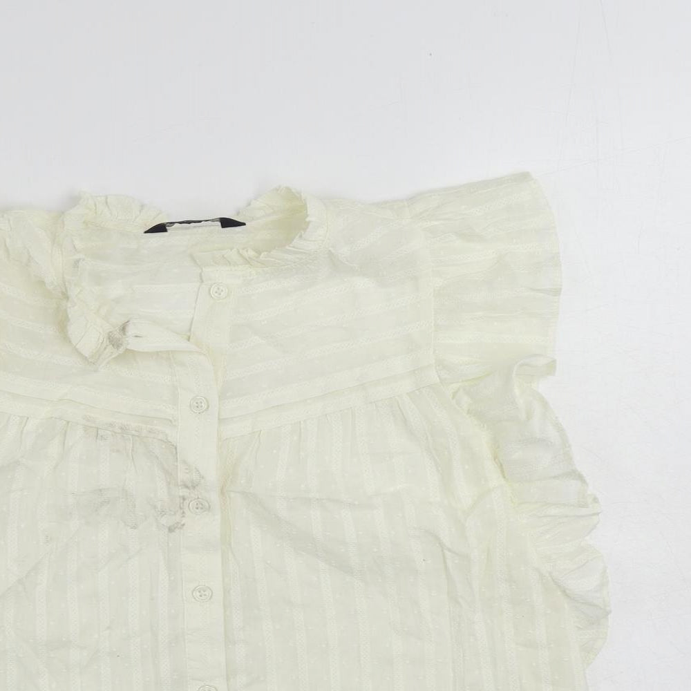 Womens UK Size 6 Marks and Spencer Ivory Basic Button-Up