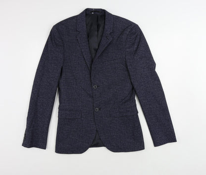 Mens UK Size 36 Topman Regular Blue Suit Jacket