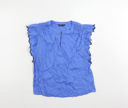 Womens UK Size 12 Marks and Spencer Blue Basic Blouse