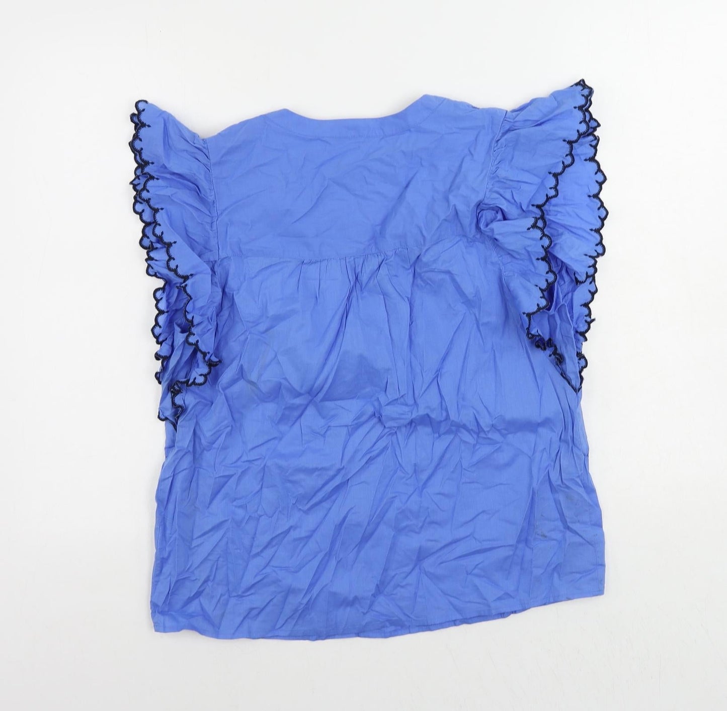 Womens UK Size 12 Marks and Spencer Blue Basic Blouse