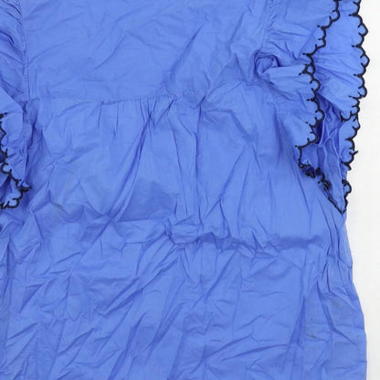 Womens UK Size 12 Marks and Spencer Blue Basic Blouse