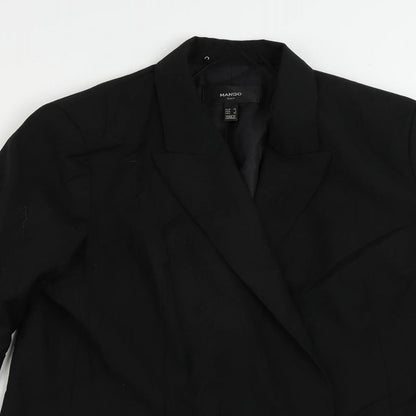 Mango Womens Black Jacket Blazer Size XL Button