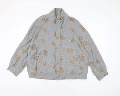 Jesus Candy Womens Grey Geometric Jacket Size S Button