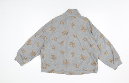 Jesus Candy Womens Grey Geometric Jacket Size S Button