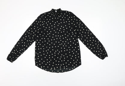 Womens UK Size 10 New Look Black Basic Blouse