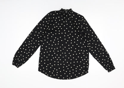 Womens UK Size 10 New Look Black Basic Blouse
