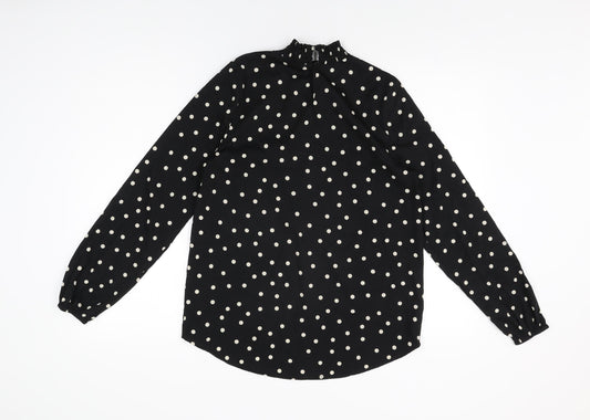 Womens UK Size 10 New Look Black Basic Blouse