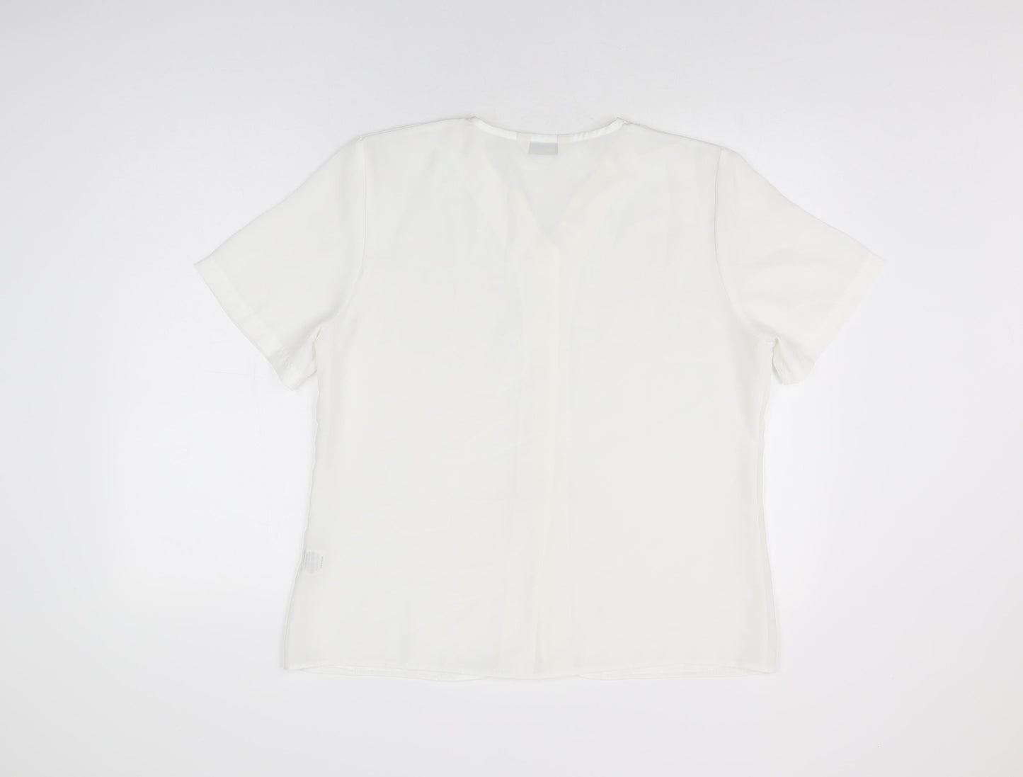 Womens UK Size 16 Design Essentials White Basic Button-Up