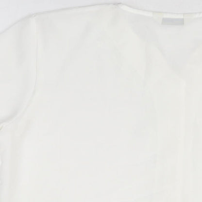 Womens UK Size 16 Design Essentials White Basic Button-Up