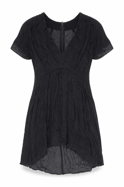 Wrap Womens Black Viscose A-Line Size 12 V-Neck Zip