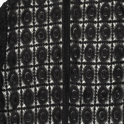 Oasis Womens Black Geometric Viscose Shift Size 16 Round Neck Zip