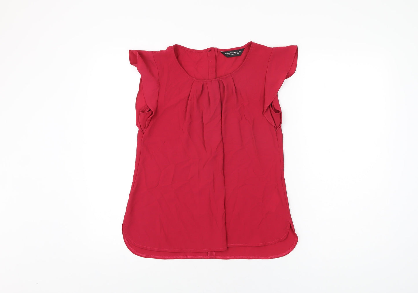 Dorothy Perkins Womens Red Polyester Basic T-Shirt Size 10 Round Neck