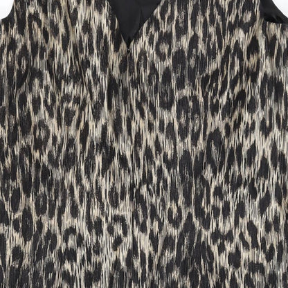 Planet Womens Beige Geometric Polyester Bodycon Size 14 Round Neck Zip