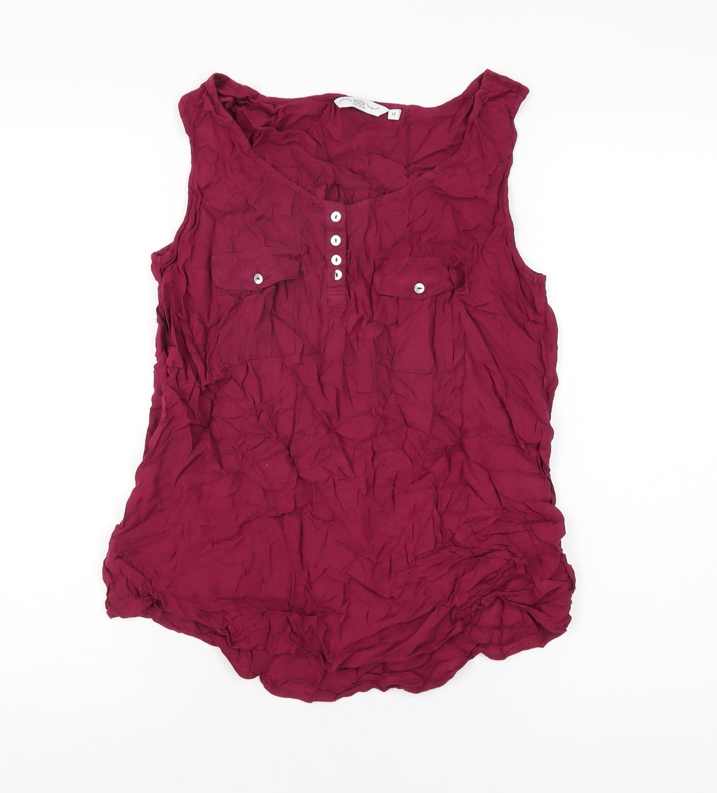 Womens UK Size 12 New Look Purple Basic T-Shirt