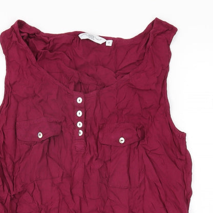 Womens UK Size 12 New Look Purple Basic T-Shirt