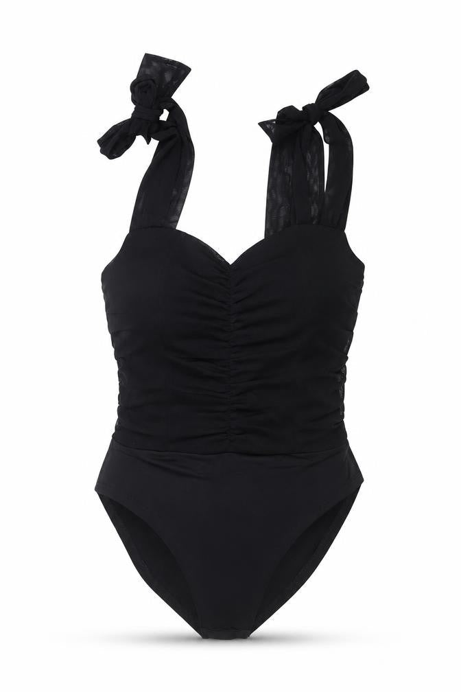 Womens UK Size 10 Quiz One-Piece Black Bodysuit
