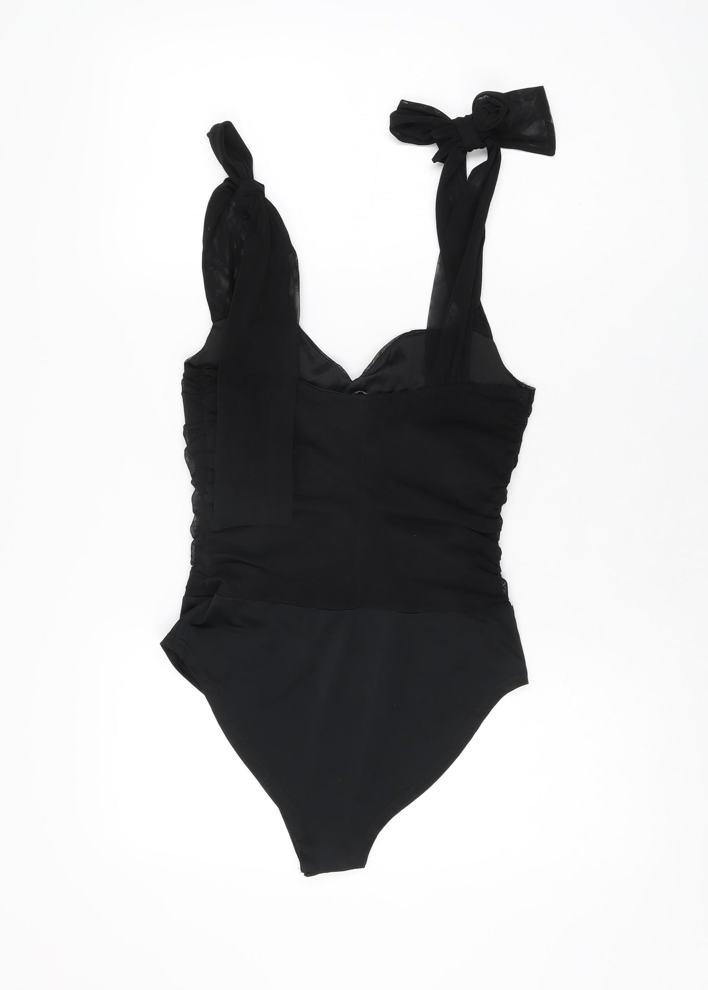 Quiz Womens Black Polyester Bodysuit One-Piece Size 10 Snap