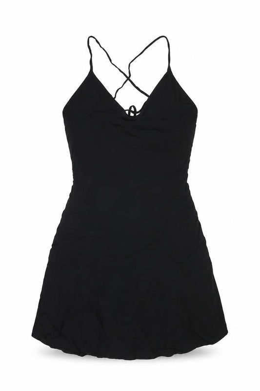 Forever 21 Womens Black Polyester Mini Size S V-Neck Zip