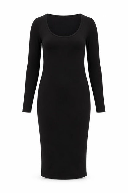 PRETTYLITTLETHING Womens Black Polyester Bodycon Size 10 Scoop Neck Pullover