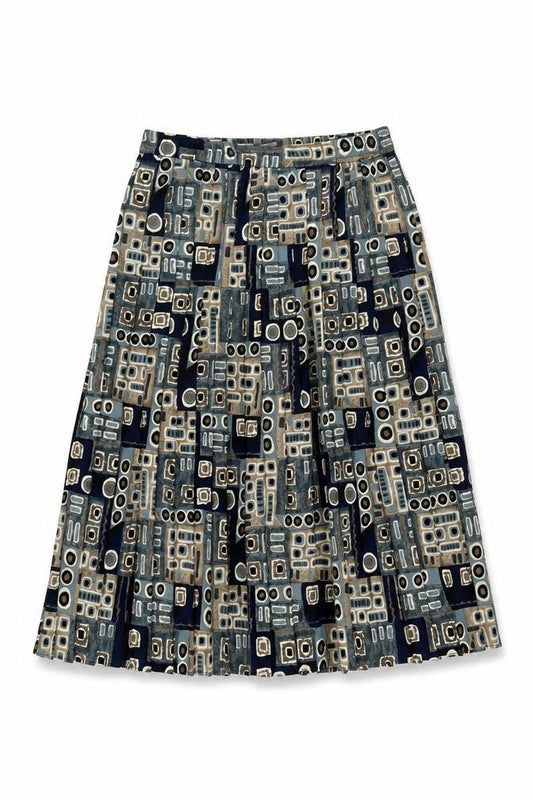 Selection Womens Multicoloured Geometric Polyester Swing Skirt Size 14
