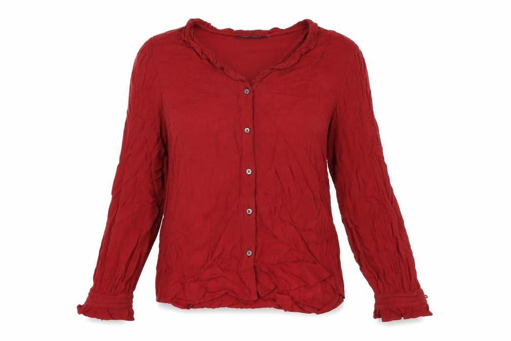 Womens UK Size 10 Marks and Spencer Red Basic Button-Up