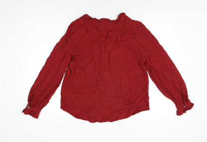 Womens UK Size 10 Marks and Spencer Red Basic Button-Up