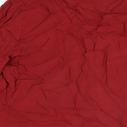 Womens UK Size 10 Marks and Spencer Red Basic Button-Up