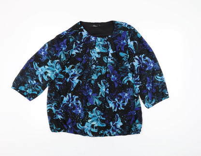 Womens UK Size 16 BM Collection Black Basic Blouse