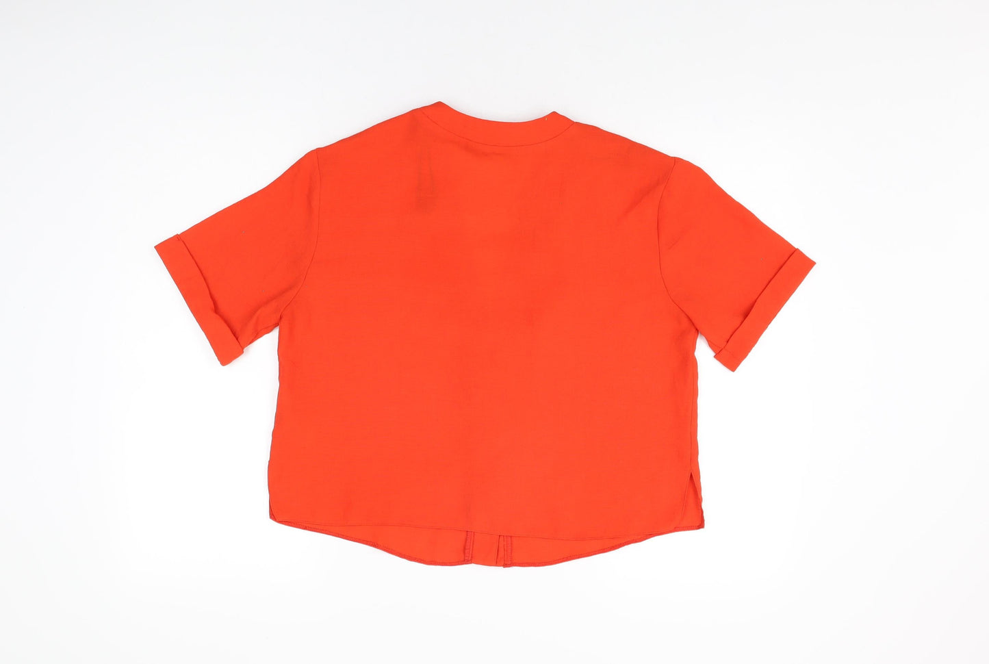 Womens UK Size 10 New Look Red Basic Button-Up