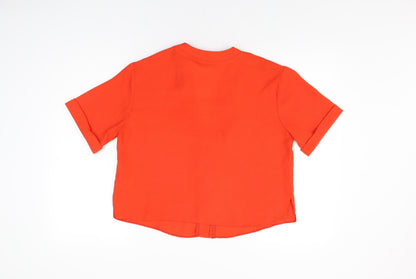 Womens UK Size 10 New Look Red Basic Button-Up