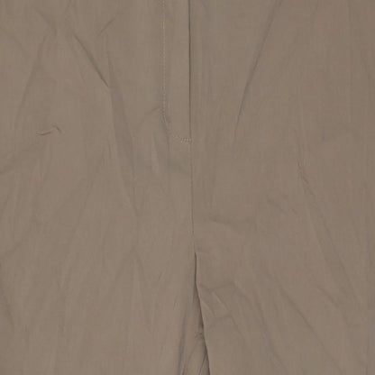 Topshop Womens Brown Viscose Trousers Size 18 L31 in Regular Zip