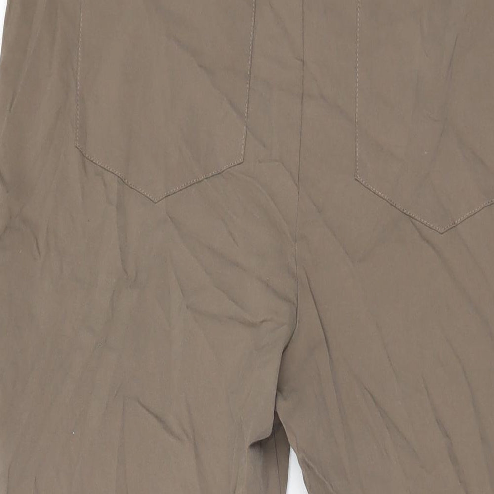 Topshop Womens Brown Viscose Trousers Size 18 L31 in Regular Zip