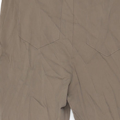 Topshop Womens Brown Viscose Trousers Size 18 L31 in Regular Zip