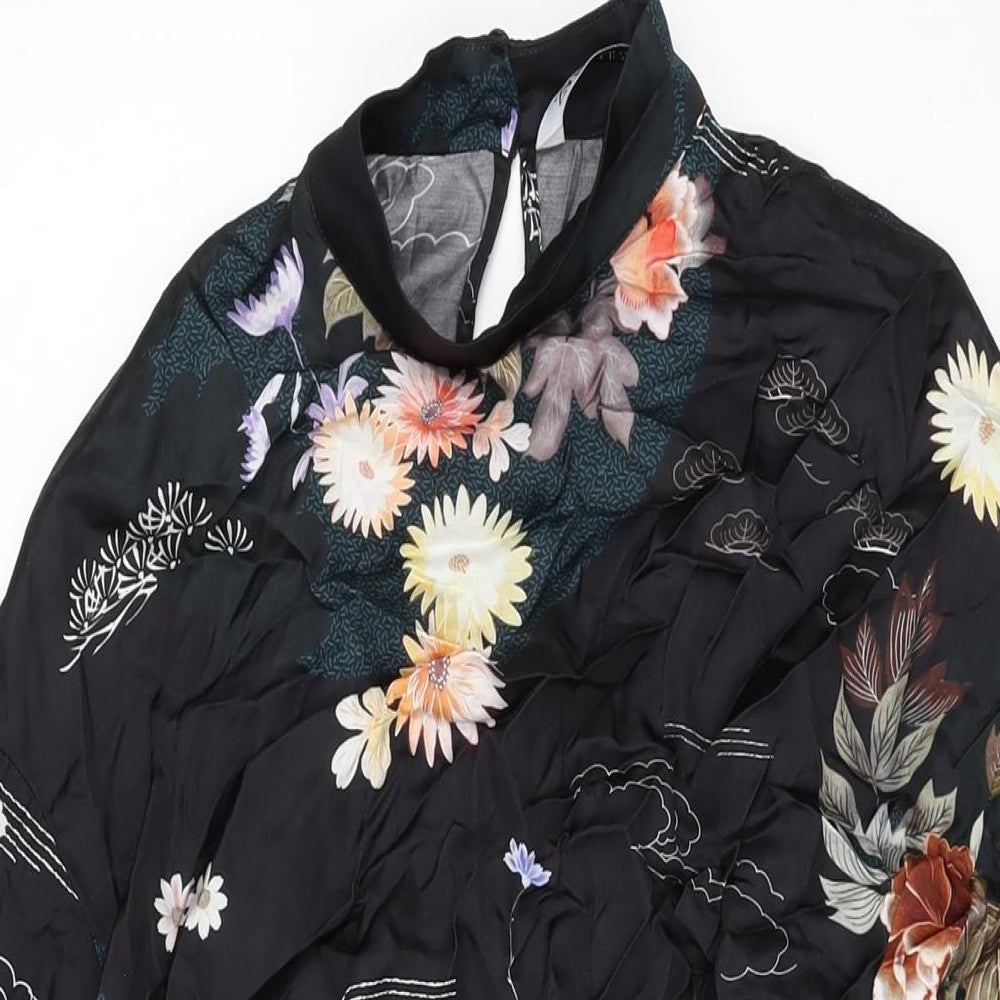 Womens UK Size S Zara Black Basic Blouse