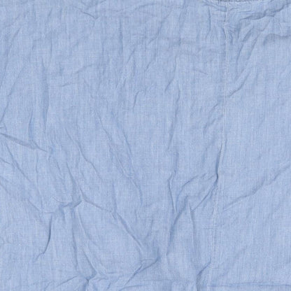 Zara Womens Blue Cotton Shift Size S V-Neck Pullover