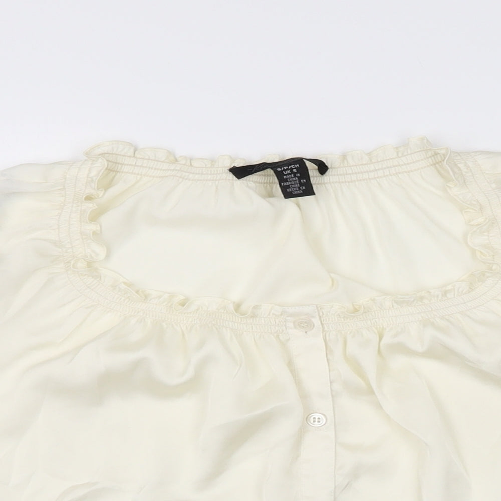 Womens UK Size S Kenneth Cole Ivory Basic Button-Up