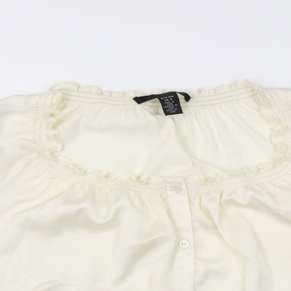 Womens UK Size S Kenneth Cole Ivory Basic Button-Up