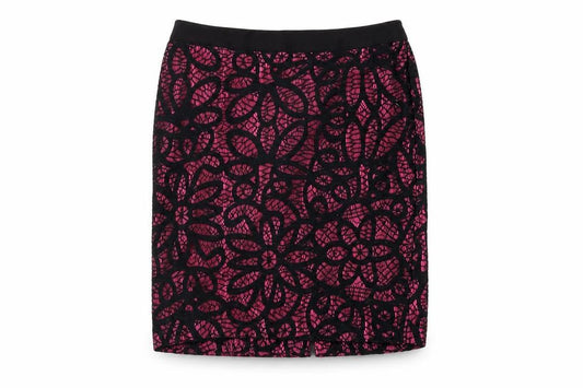 Daisy May Womens Black Geometric Polyester Straight & Pencil Skirt Size 14 Zip
