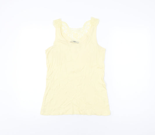 Womens UK Size M Oasis Yellow Basic Tank