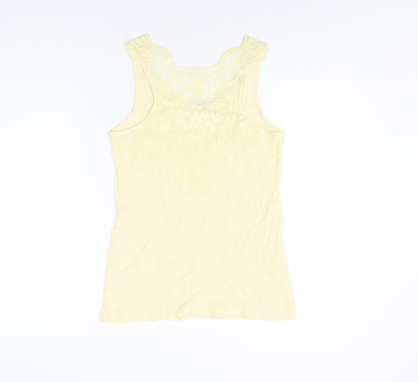 Womens UK Size M Oasis Yellow Basic Tank