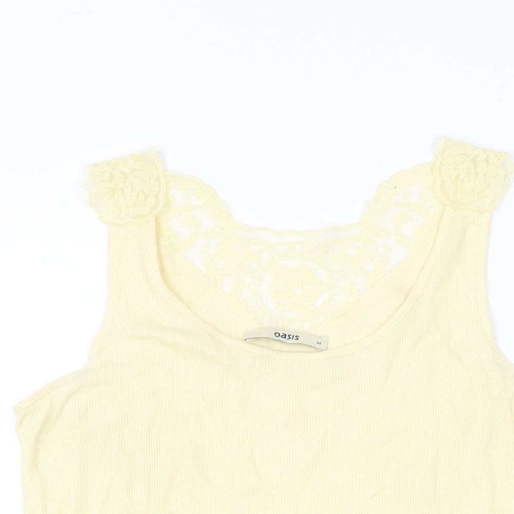 Womens UK Size M Oasis Yellow Basic Tank