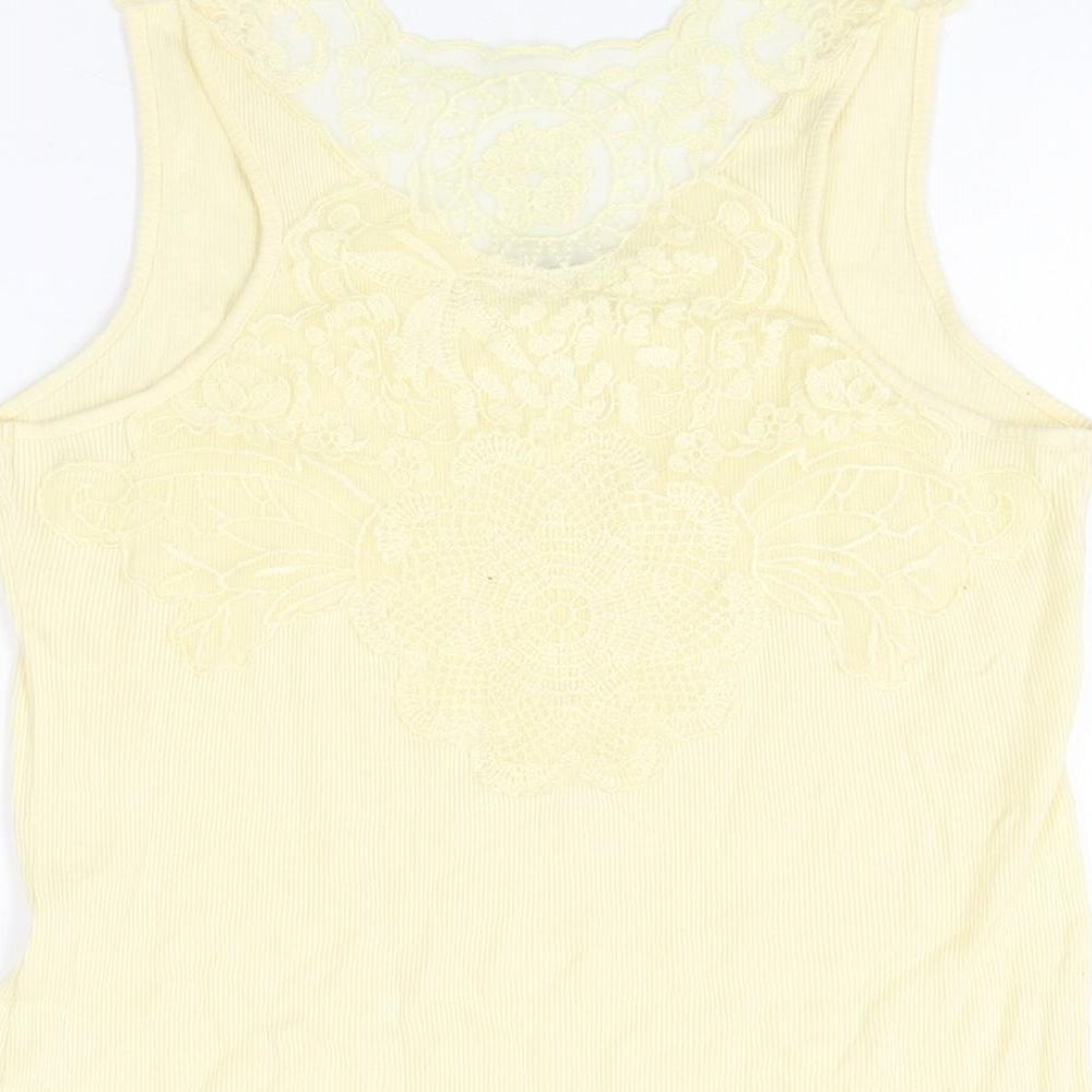 Womens UK Size M Oasis Yellow Basic Tank