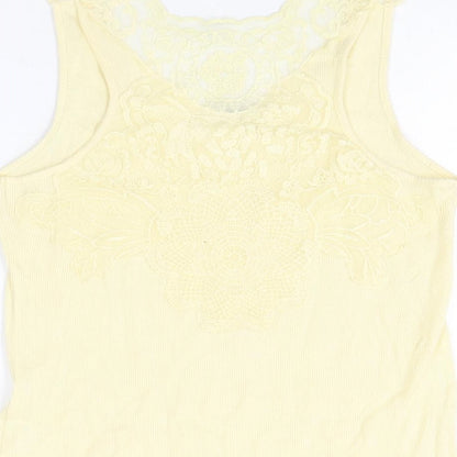 Womens UK Size M Oasis Yellow Basic Tank
