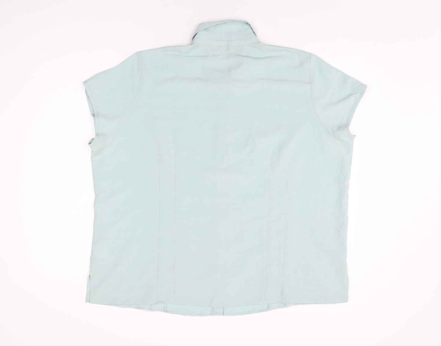 Classics Womens Blue Polyester Basic Button-Up Size 24 Collared