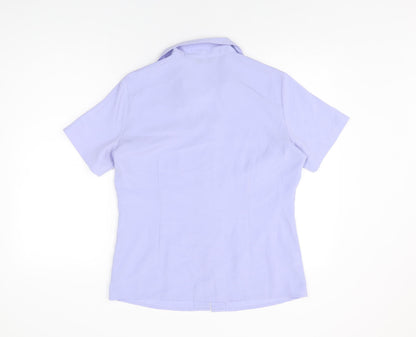 Womens UK Size 14 AMARANTO Purple Basic Button-Up