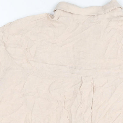 Bassika Womens Pink Viscose Basic Button-Up Size M Collared