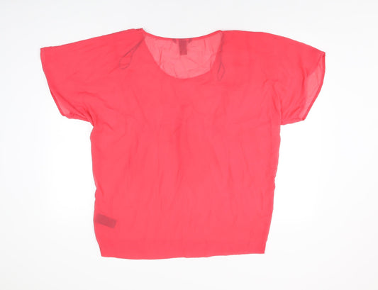 Womens UK Size 8 H&M Pink Basic Blouse